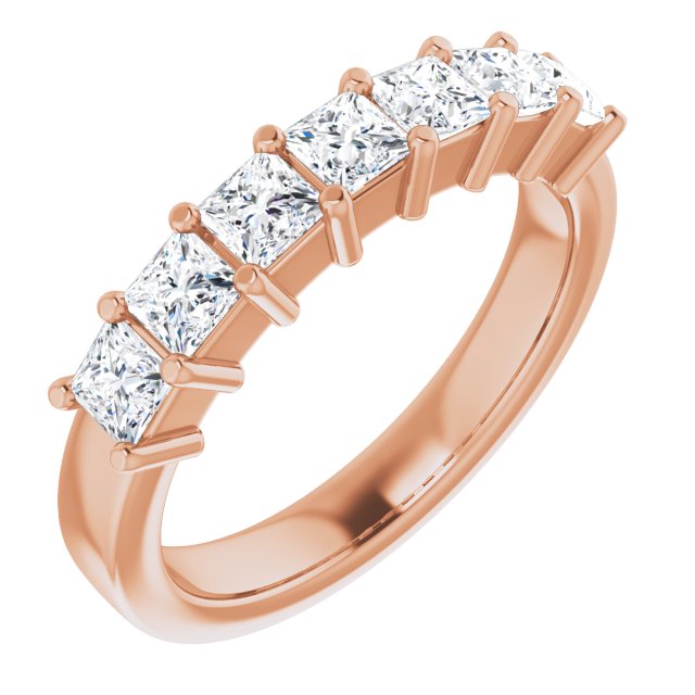 1.26 ct. Princess Cut Diamond Wedding Band 7 Stone Anniversary Ring-VIRABYANI